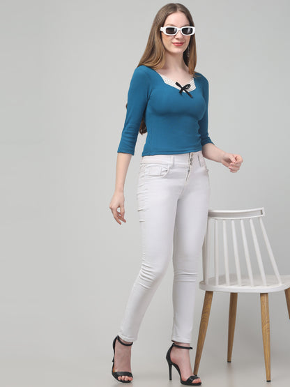 Sky Blue Top For Womens