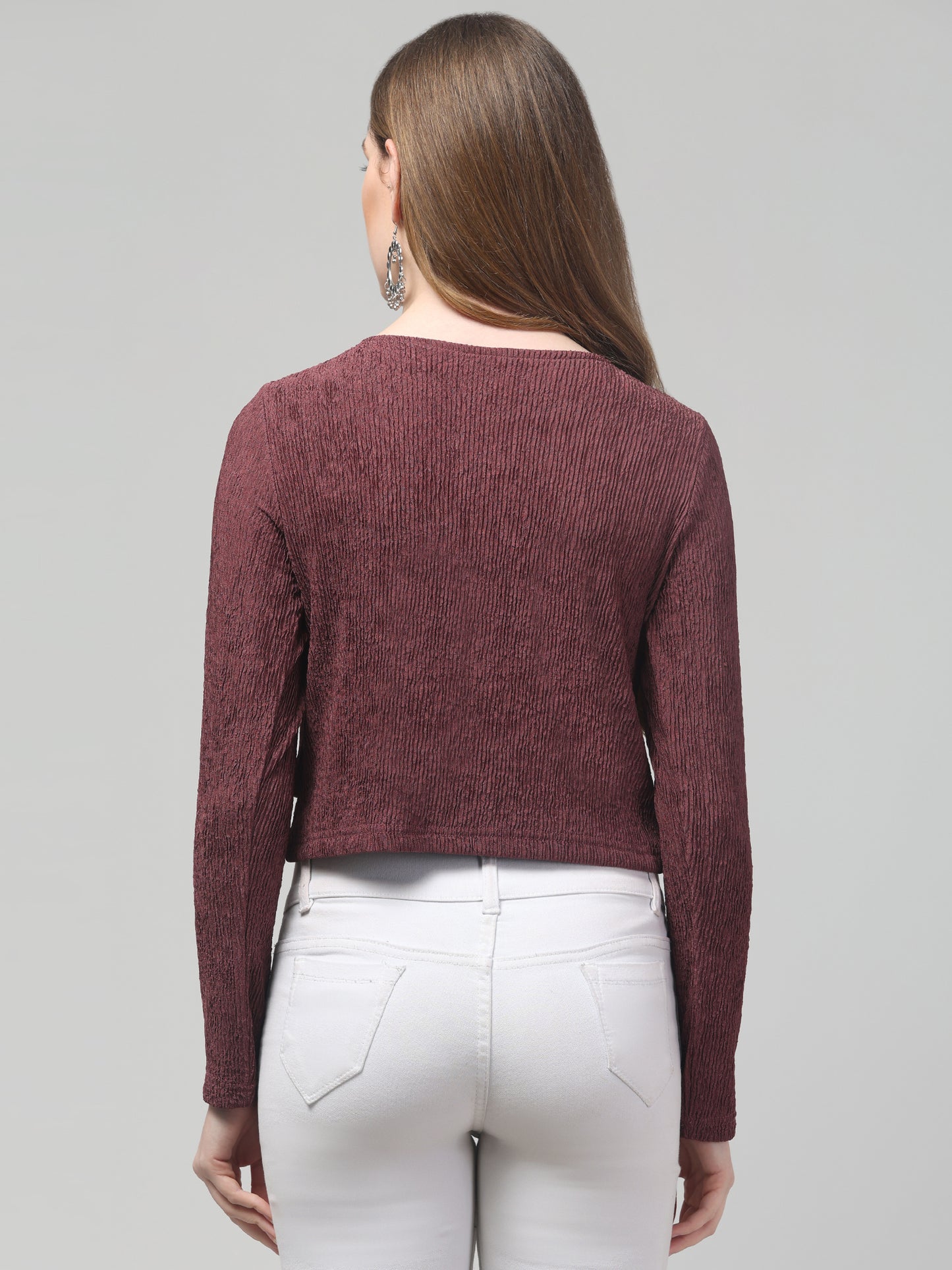 Mauve Textured Top For Womens