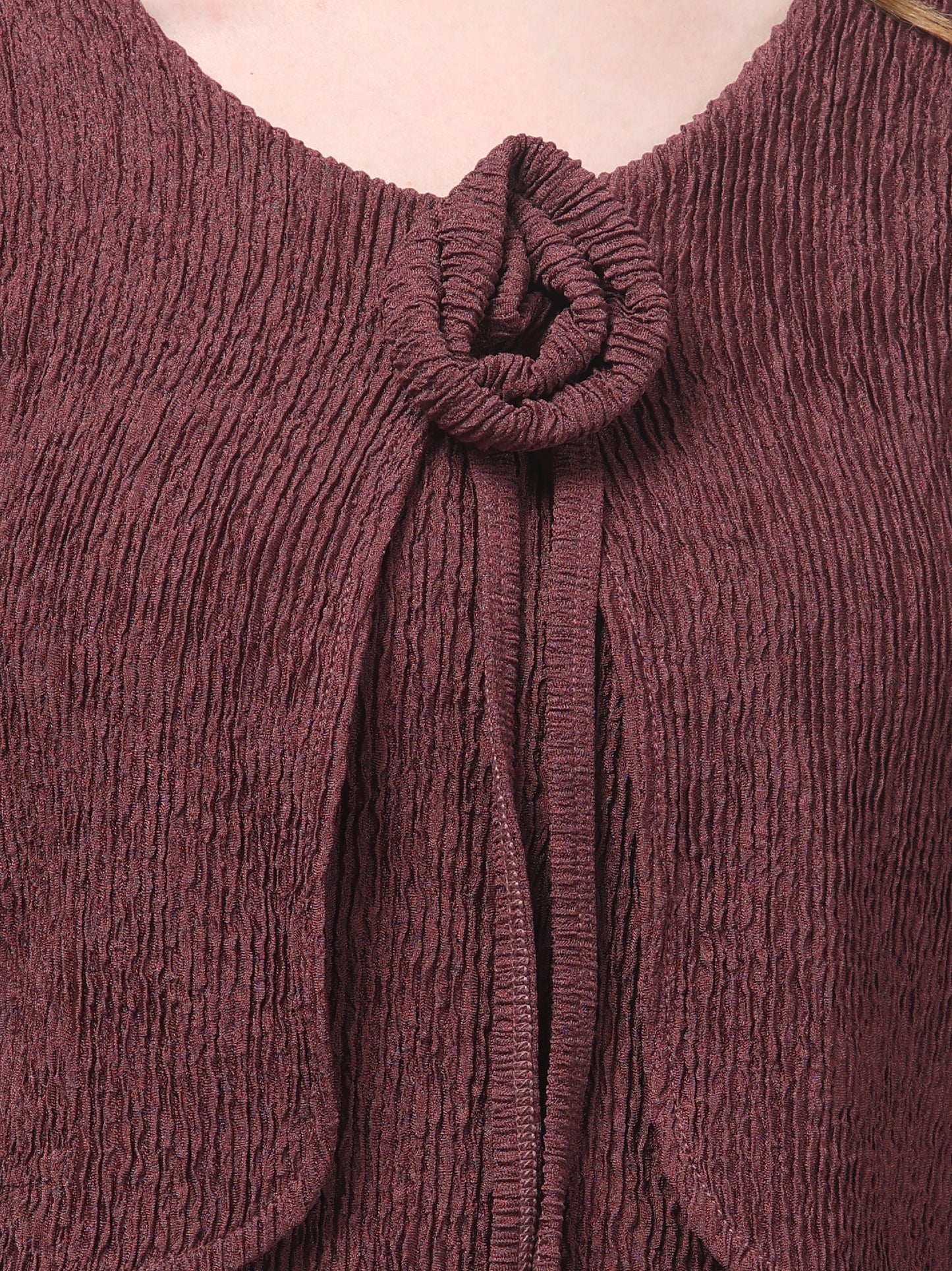 Mauve Textured Top For Womens