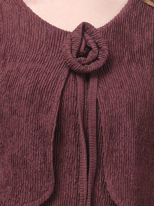 Mauve Textured Top For Womens