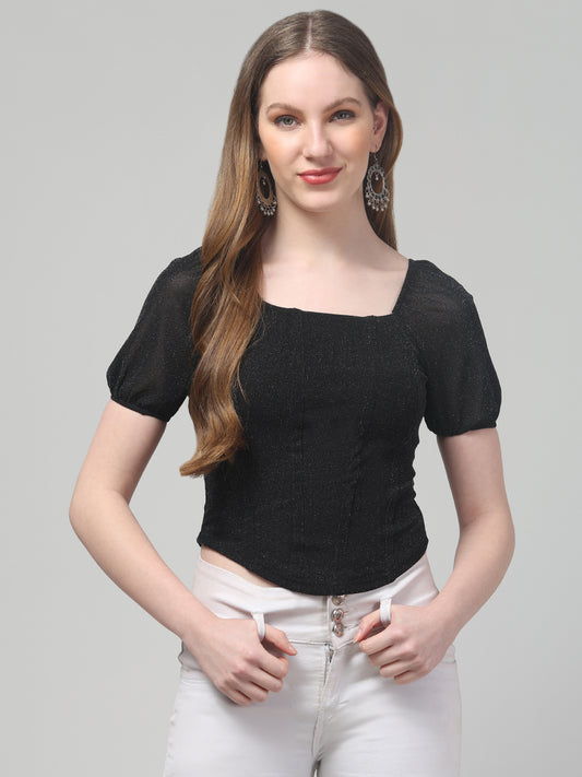 Black Party Wear Top For Womens
