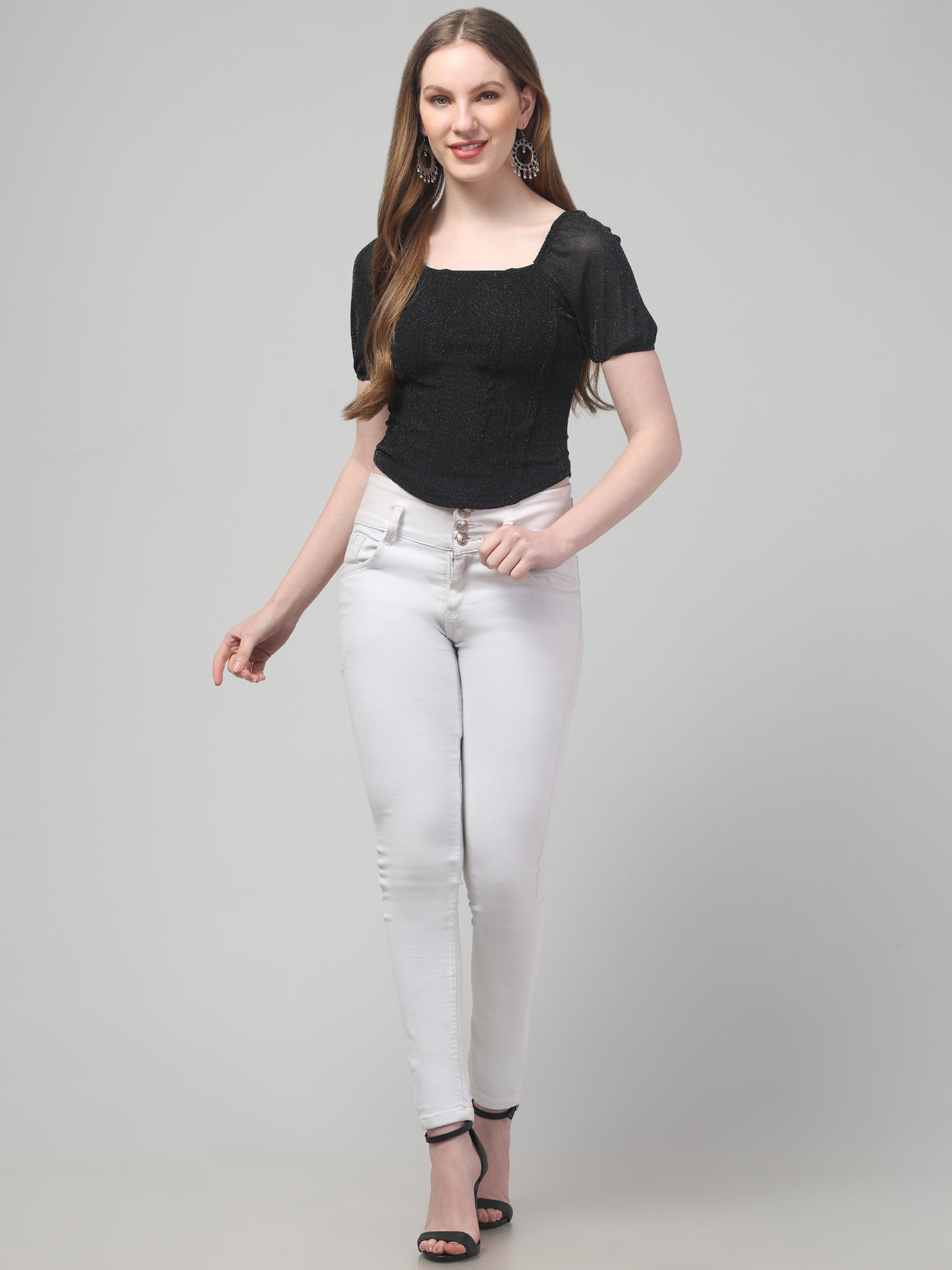 Black Party Wear Top For Womens
