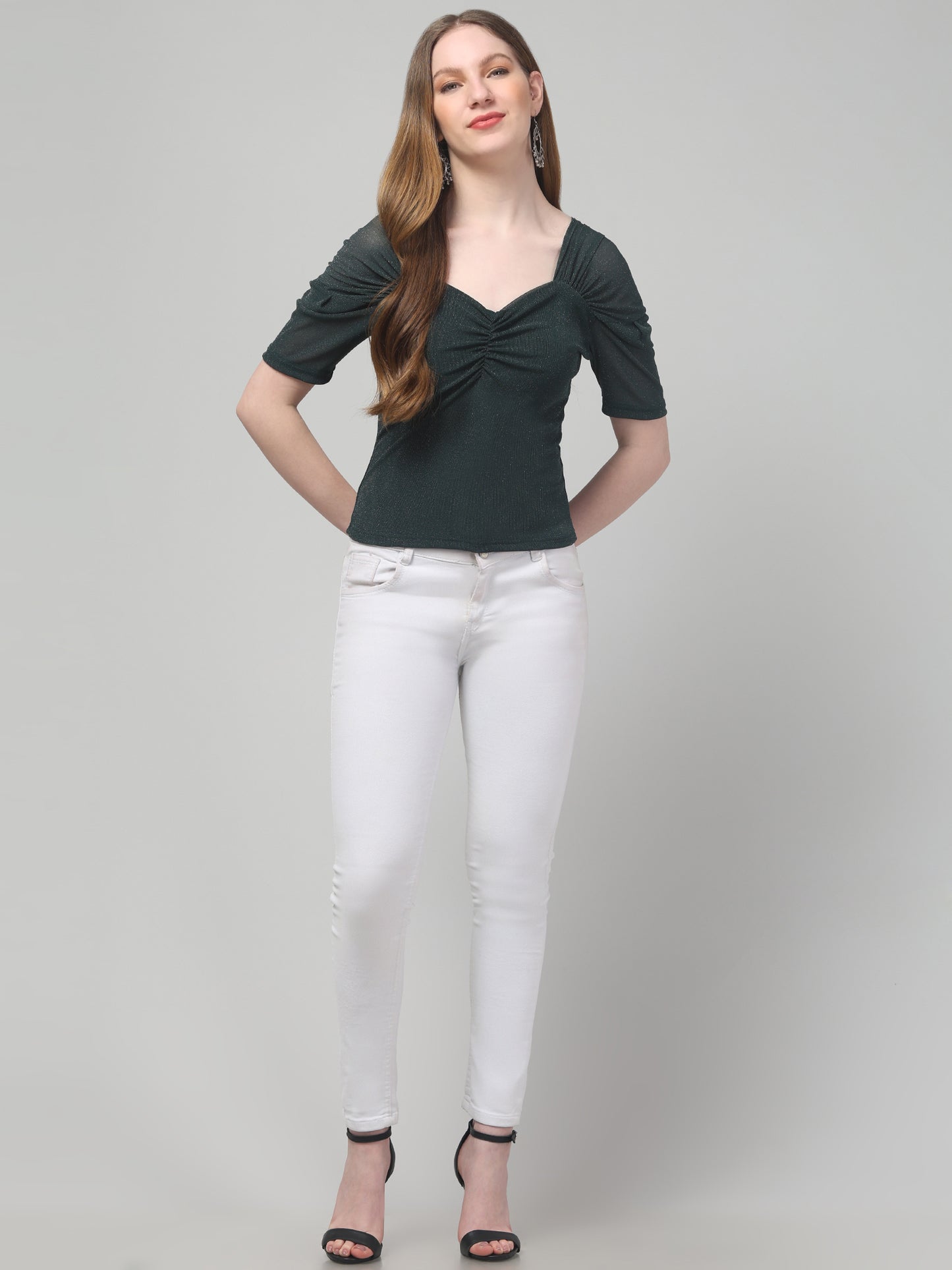Green Party Wear Top For Womens
