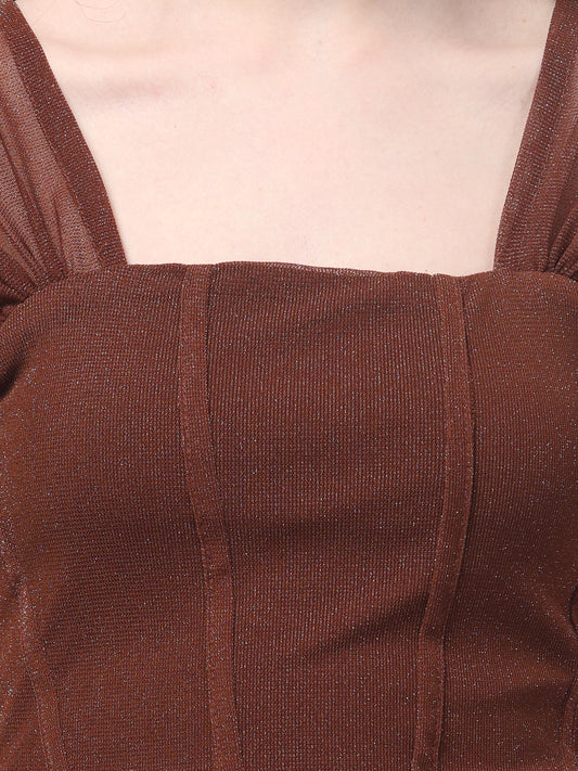 Brown Corset Top For Womens