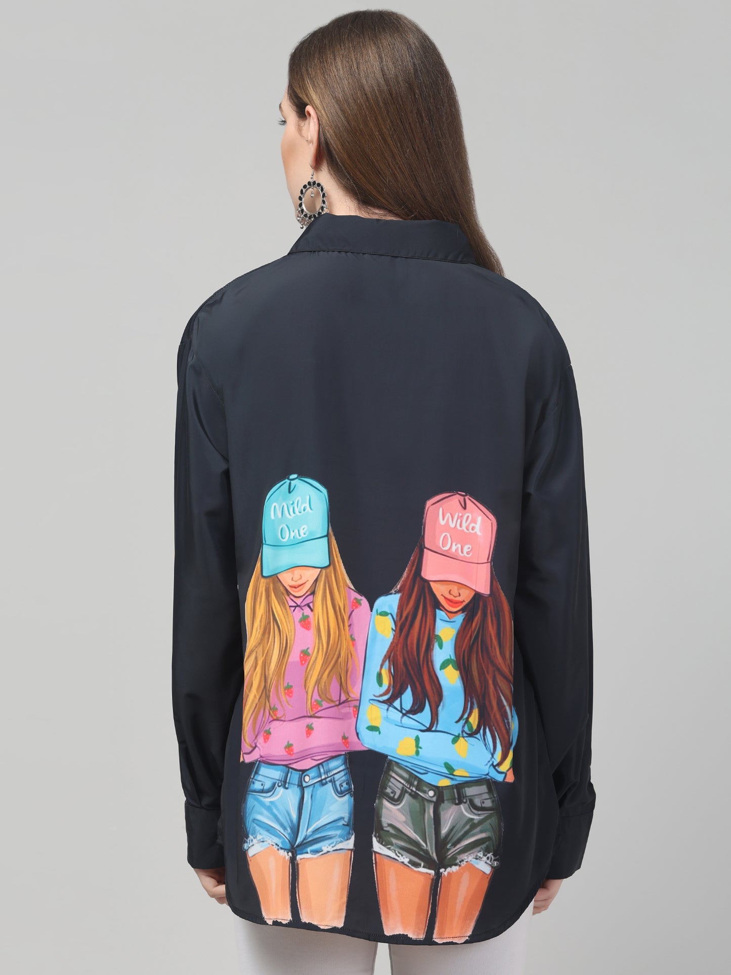 Blue Printed Shirt For Womens