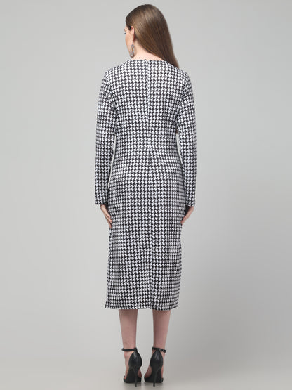 Printed Black Dress For Womens