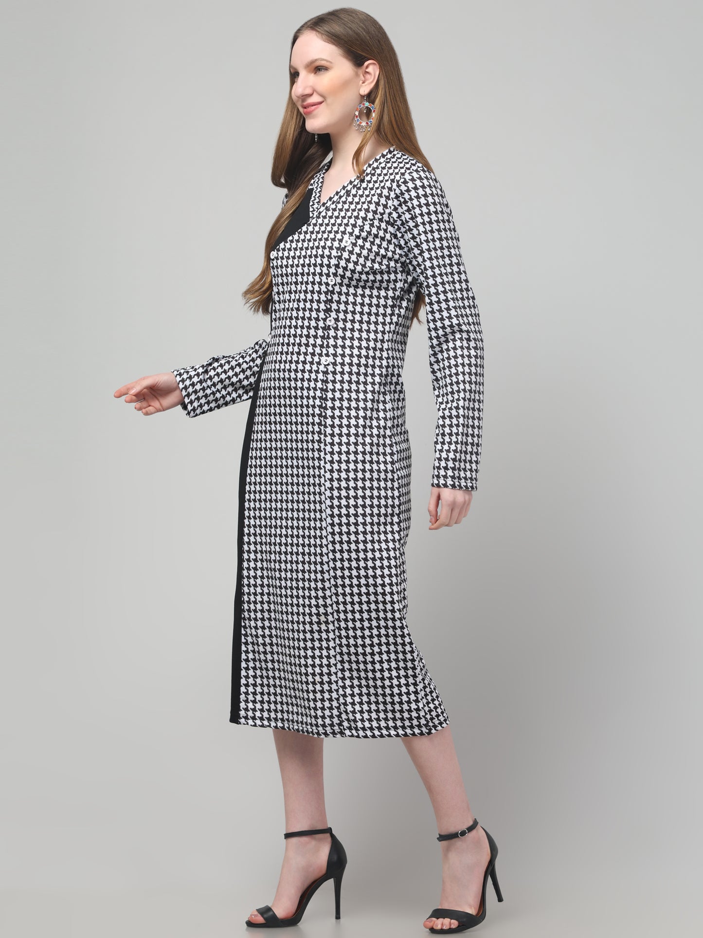 Printed Black Dress For Womens