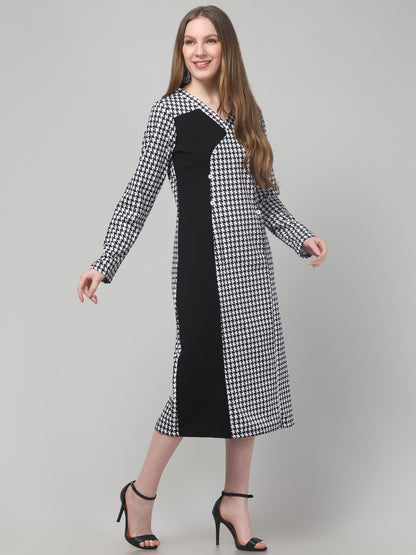 Printed Black Dress For Womens