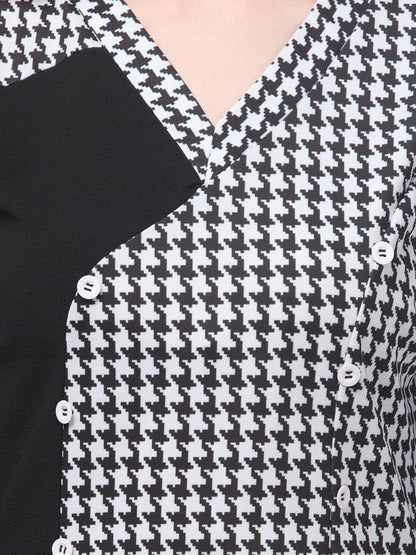 Printed Black Dress For Womens