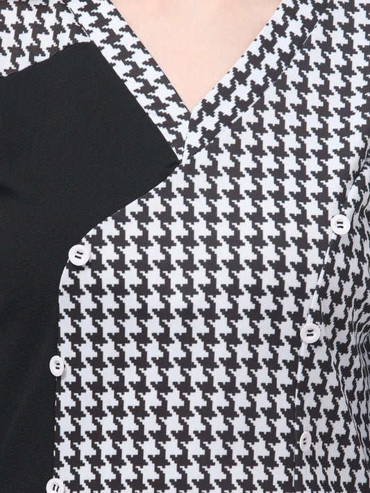 Printed Black Dress For Womens