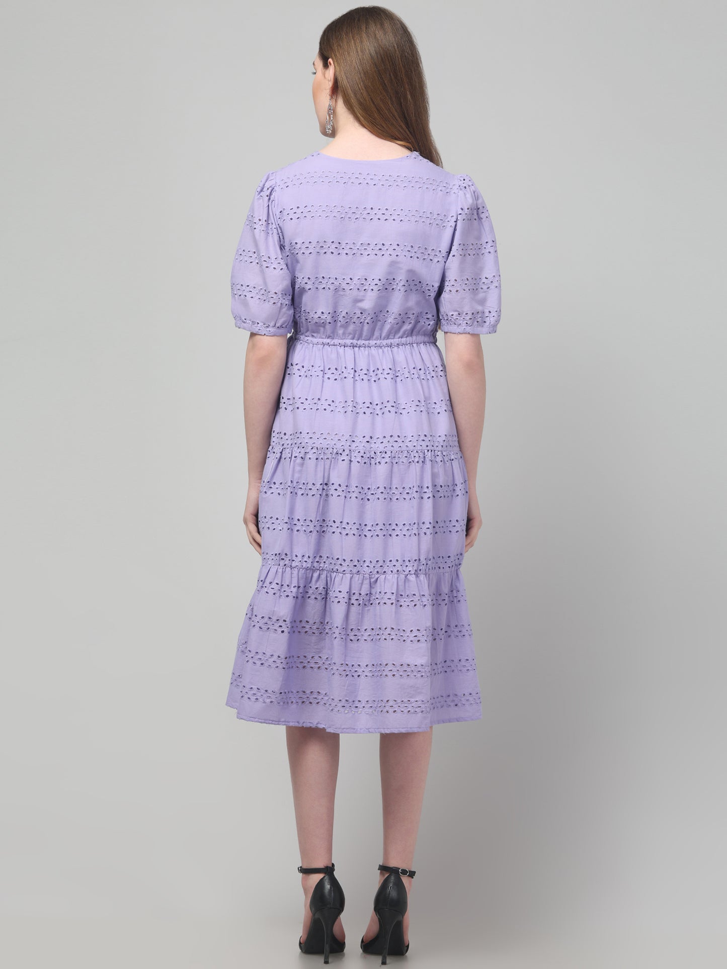 Lavender  Midi Dress For Womens