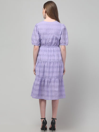 Lavender  Midi Dress For Womens