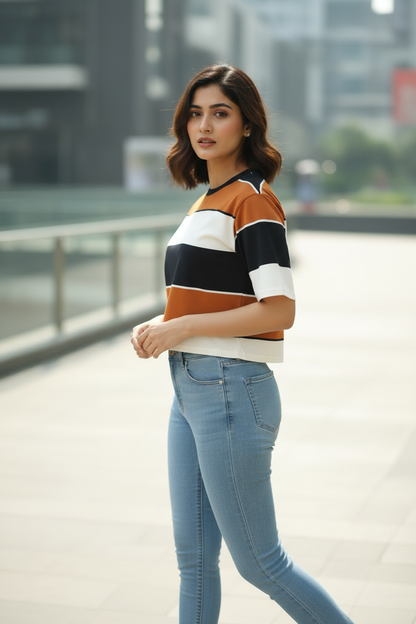 Clobulk Bold Stripe Top (Set of 30 PC - 6 Colour)- ₹210/ per pc