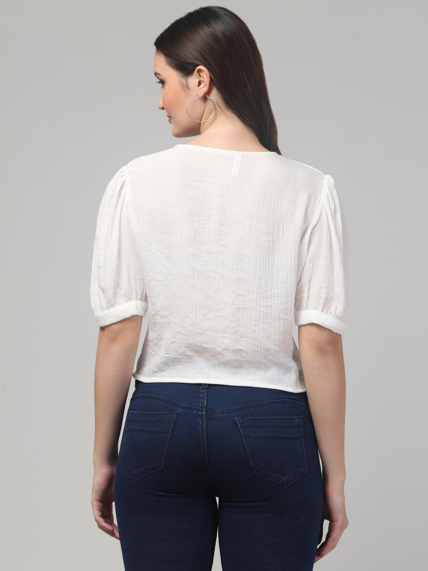 White Cute Top For Women