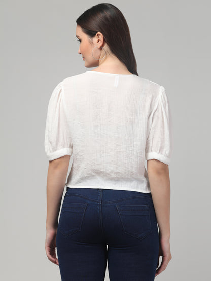 White Cute Top For Women