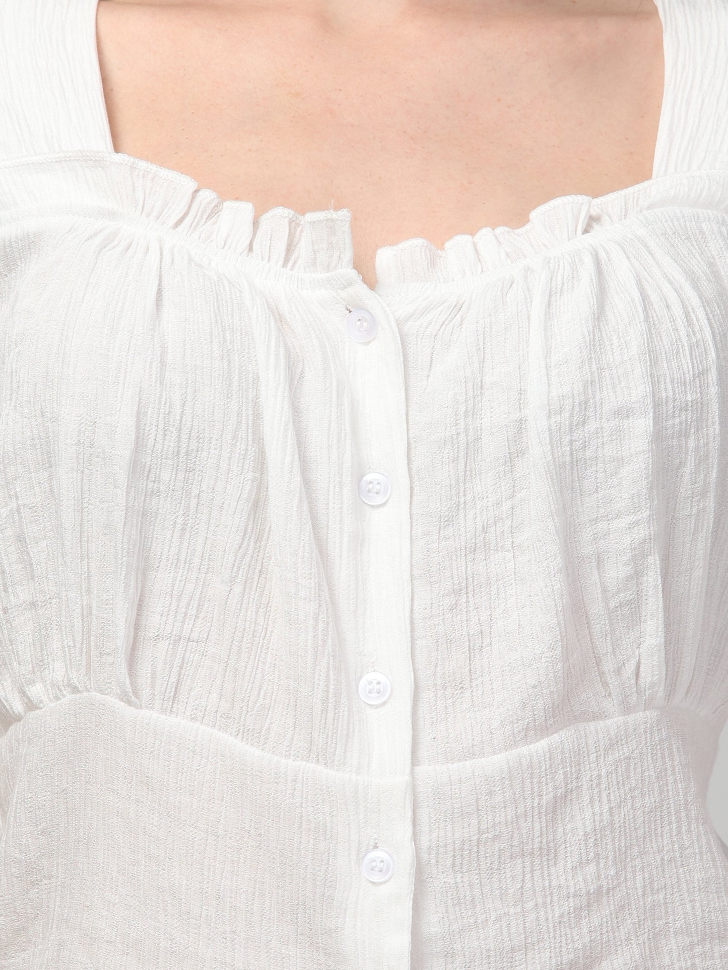 White Cute Top For Women