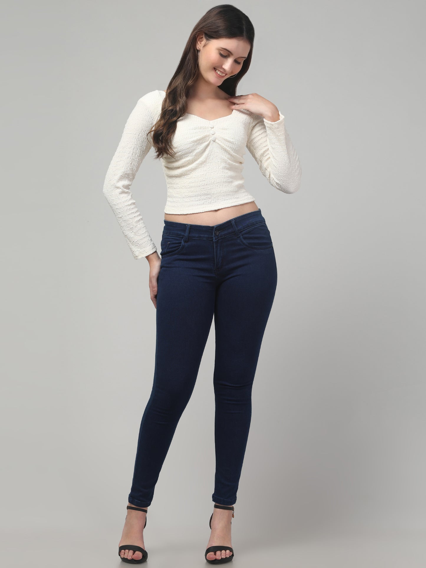 White Summer Full Sleeve Top For Women