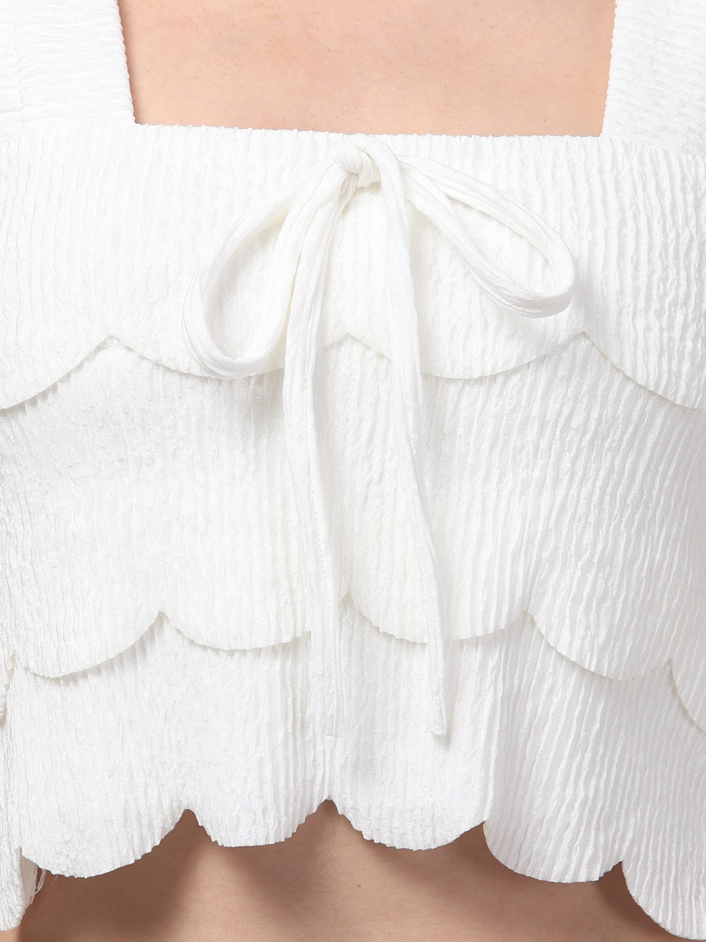 White Sleeveless Crop Top For Women