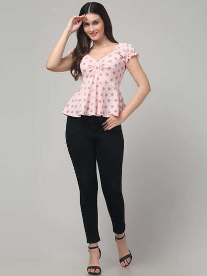 Cute Half Sleeve Fitted Top For Womens