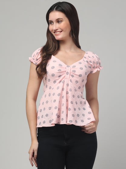 Cute Half Sleeve Fitted Top For Womens