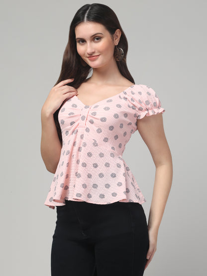 Cute Half Sleeve Fitted Top For Womens