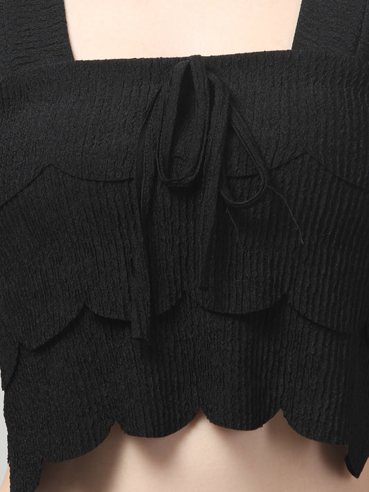 Black Sleeveless Stylish Top For Womens