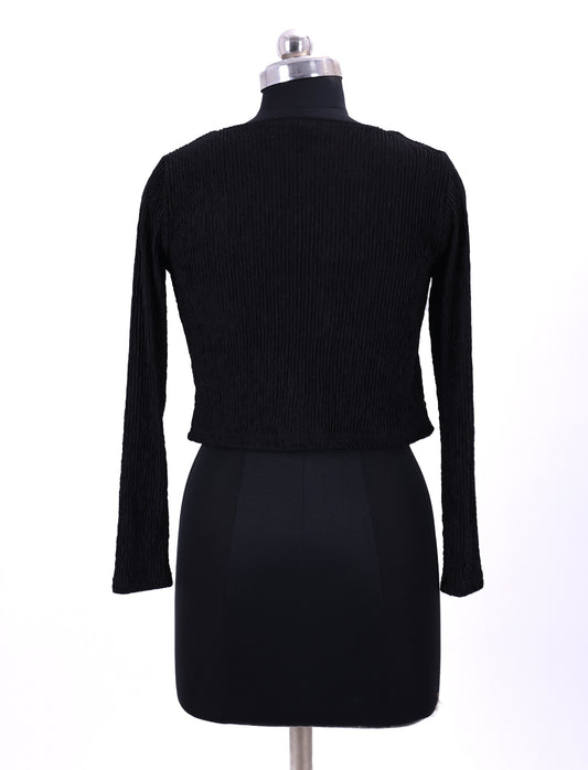 Black Full Sleeve Western Top For Womens