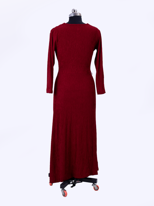 Maroon Long Western Dress For Womens