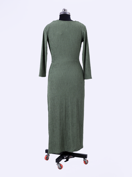 Olive Long Western Dress For Womens