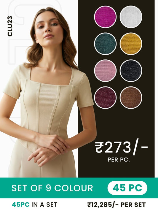 Clobulk Women Top (Set of 4 Pc- 9 Colour)- ₹273/ per pc